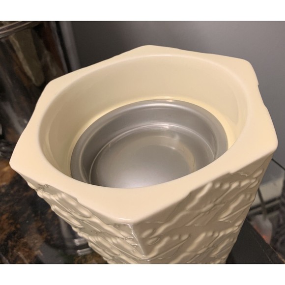 Yankee Candle Electric Wax Tart Melt Warmer Ceramic Full SZ Beige Floral SPW-15 - Picture 5 of 8